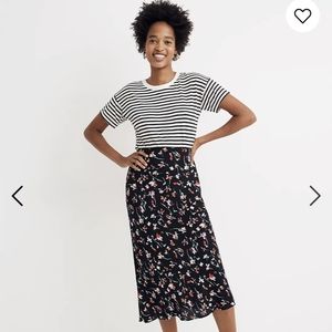 NWT Madewell Midi Slip Skirt in Drifting Flowers